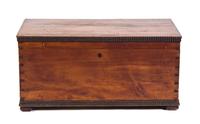 An American Pine Blanket Chest Height 14 1/2 x width 30 1/4 x depth 16 1/2 inches.