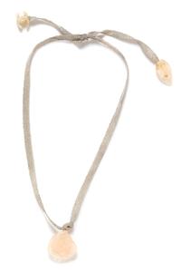 A Chanel Pink Lucite Flower Pendant, Length: 27.5"; Pendant: 1.25" x 1.25".