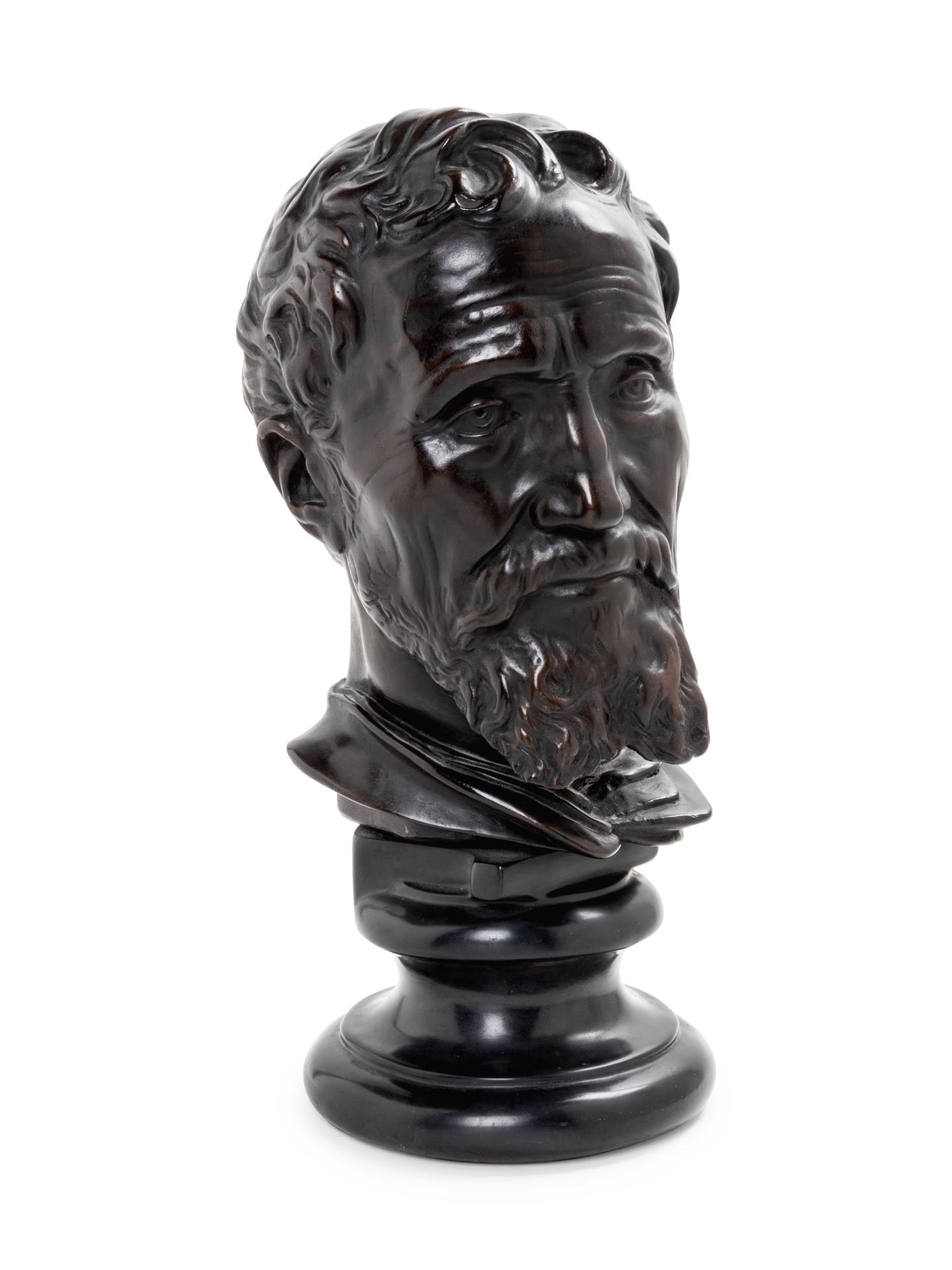 A Cast Metal Bust of a Man