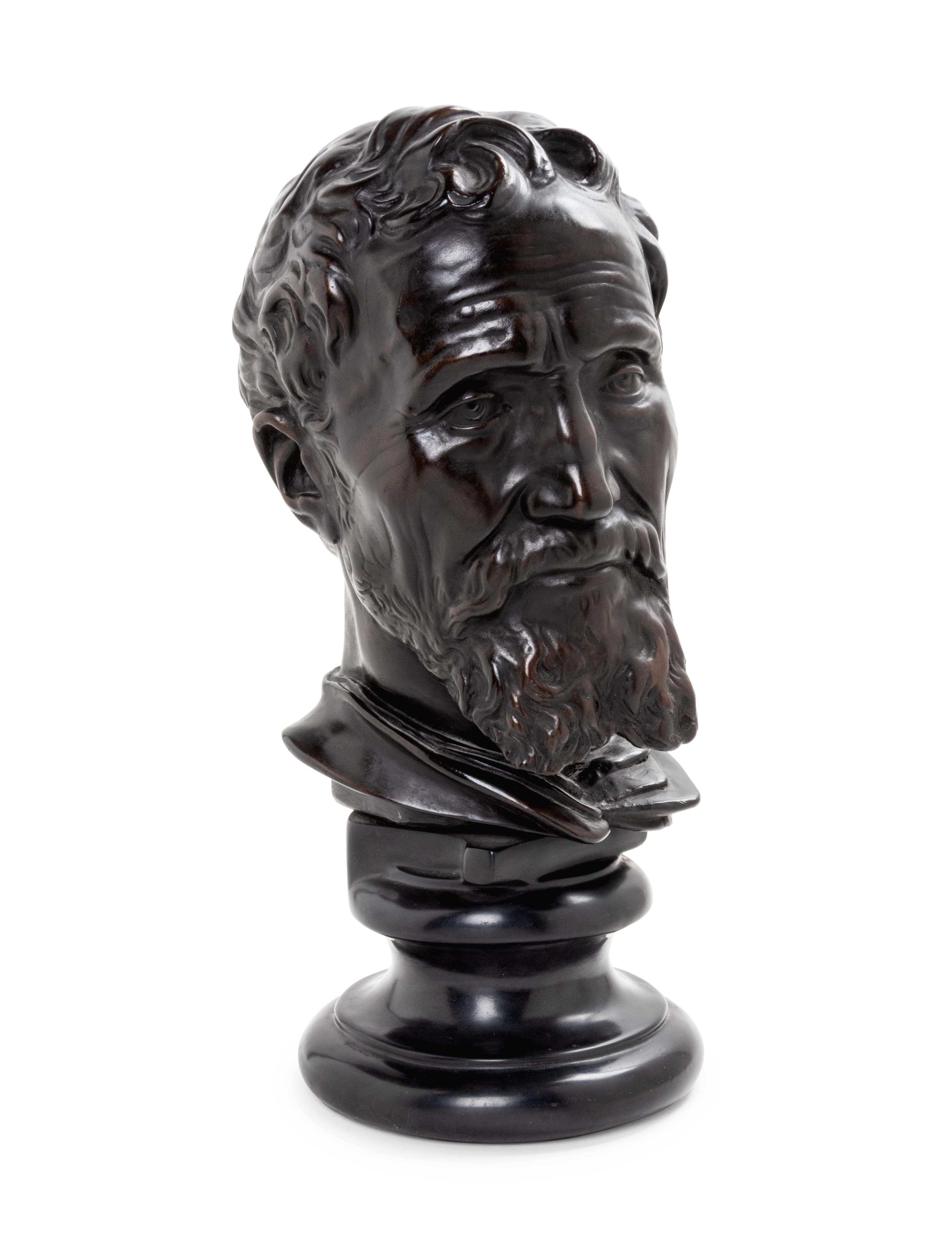 A Cast Metal Bust of a Man