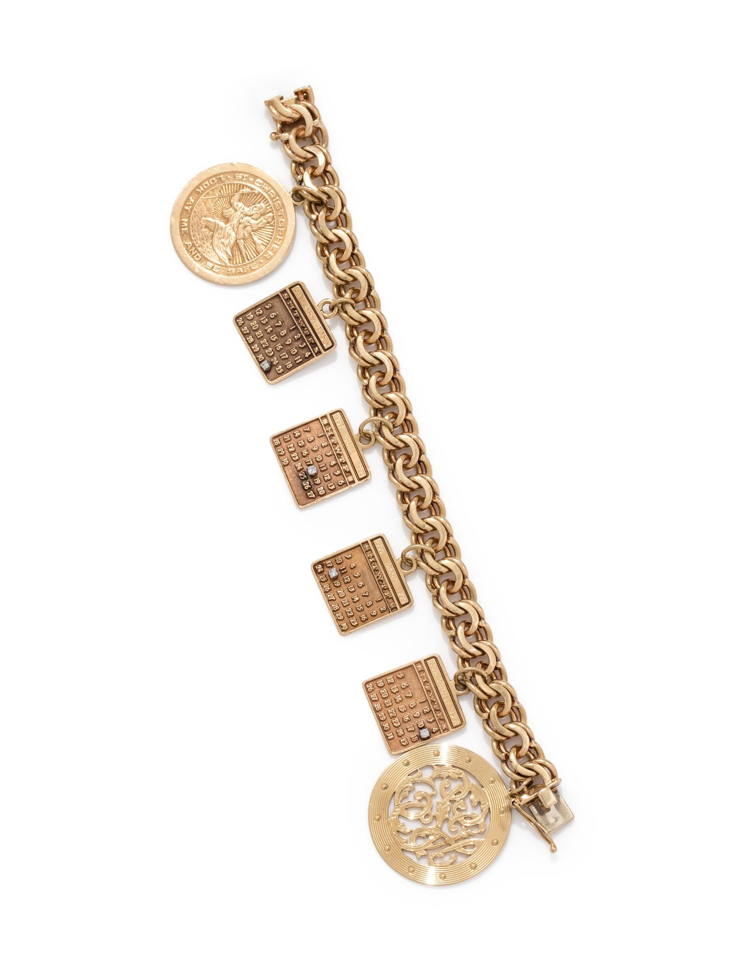 YELLOW GOLD CHARM BRACELET
