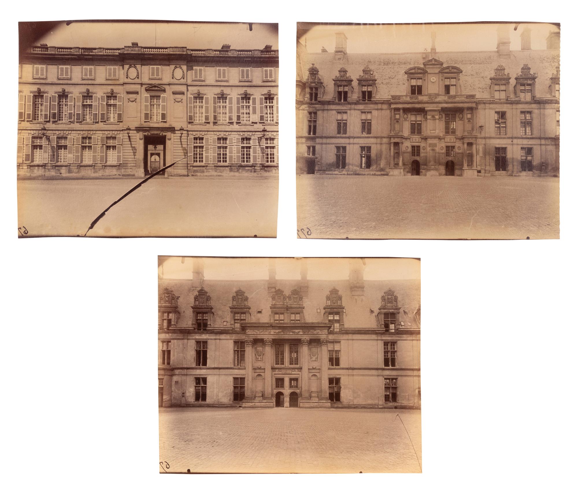 A group of three photographs (Compiègne–le Château , 1910; Château d'Écouen [6771] , 1911; Château d'Écouen [6772] , 1911)