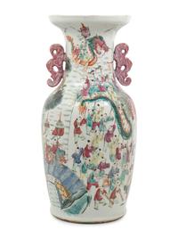 A Chinese Export Famille Rose Porcelain Vase