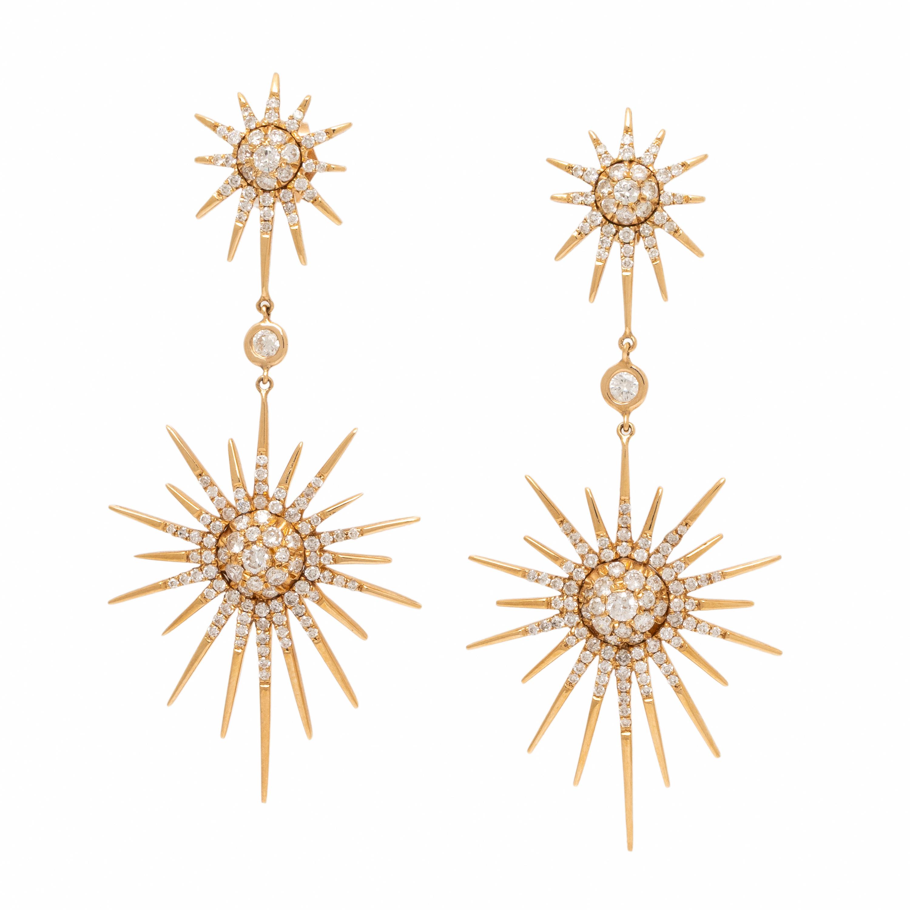 Kiros, Rose Gold and Diamond Earrings
