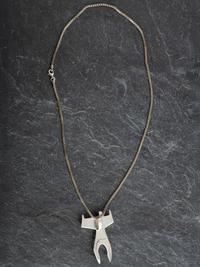 Sterling Silver and Inlay Figural Pendant