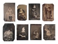 [EARLY PHOTOGRAPHY]. 50+ tintypes of children and families, incl. African American child.