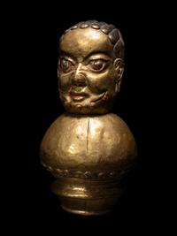 A Tibetan Gilt Bronze Repoussé Vajrapani Panel