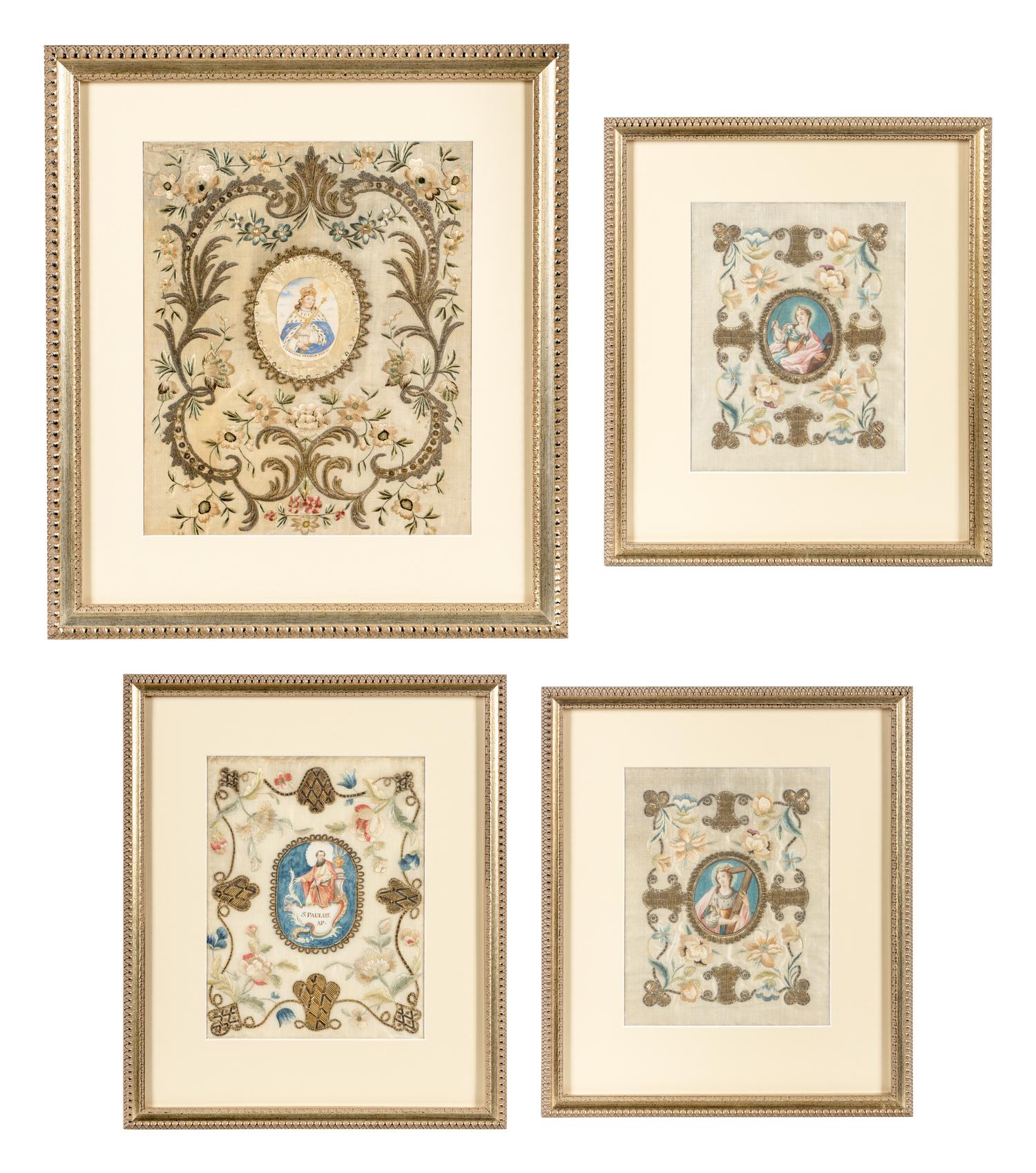 A Group of Four Religious Embroideries