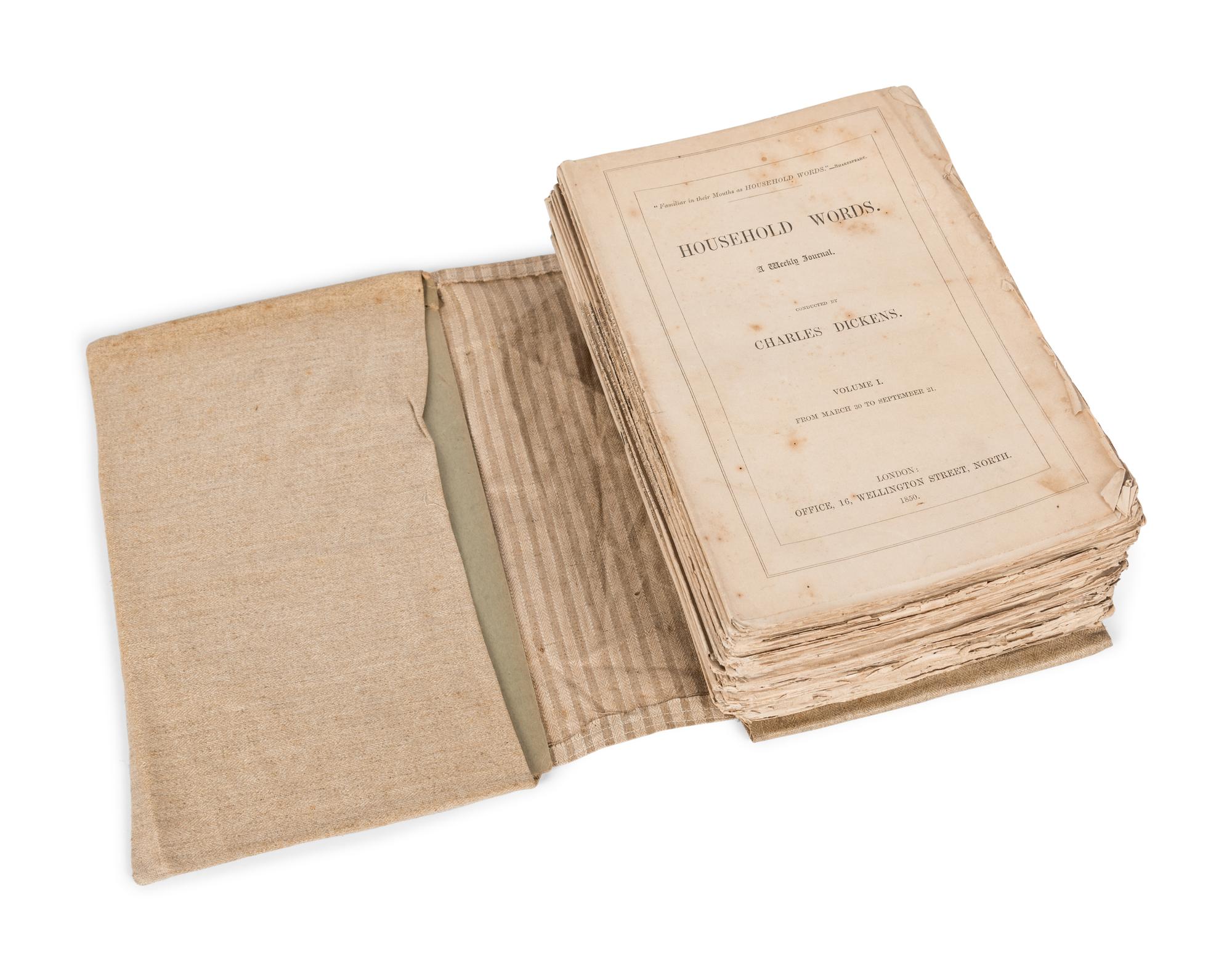 DICKENS, Charles (1812 - 1870). A group of issues of the periodical Household Words , most in incomplete runs, comprising: