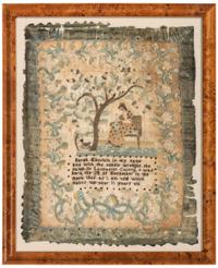 A Lancaster County Needlework Sampler, Likely from the School of Leah Bratten Galligher Meguier