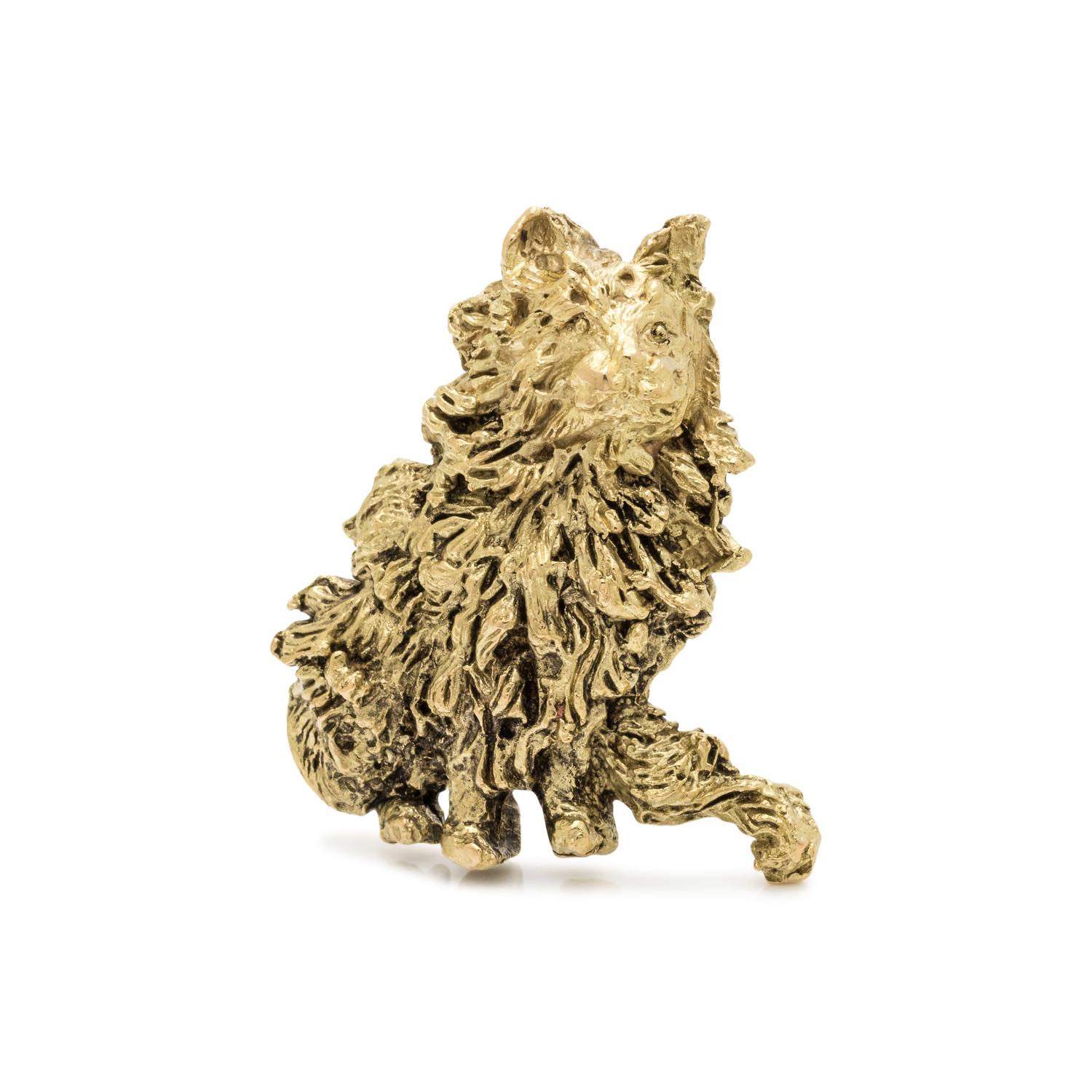 YELLOW GOLD CAT BROOCH