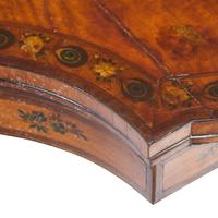 A George III Inlaid and Paint-Decorated Satinwood and Mahogany Games Table