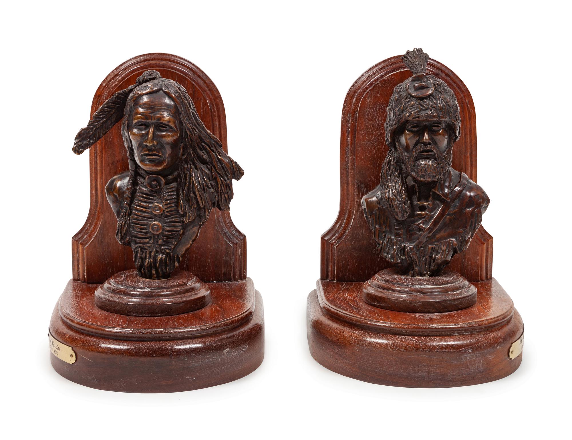 Bronze Bookends, Trapper and Warrior , edition 6/100