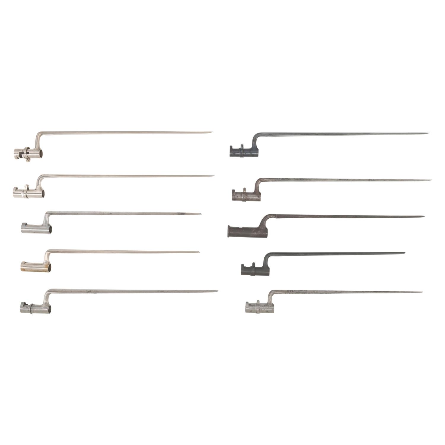 Group of 10 Socket Bayonets