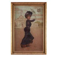 Herman N. Hyneman (1849-1907) Young Lady and Illinois State Building at the St. Louis World's Fair, 1904