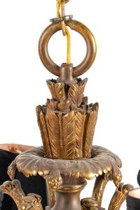 A Neoclassical Style Gilt Metal Six-Light Chandelier