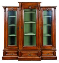 A Victorian Mahogany Bookcase Height 65 1/4 x width 60 x depth 16 inches.