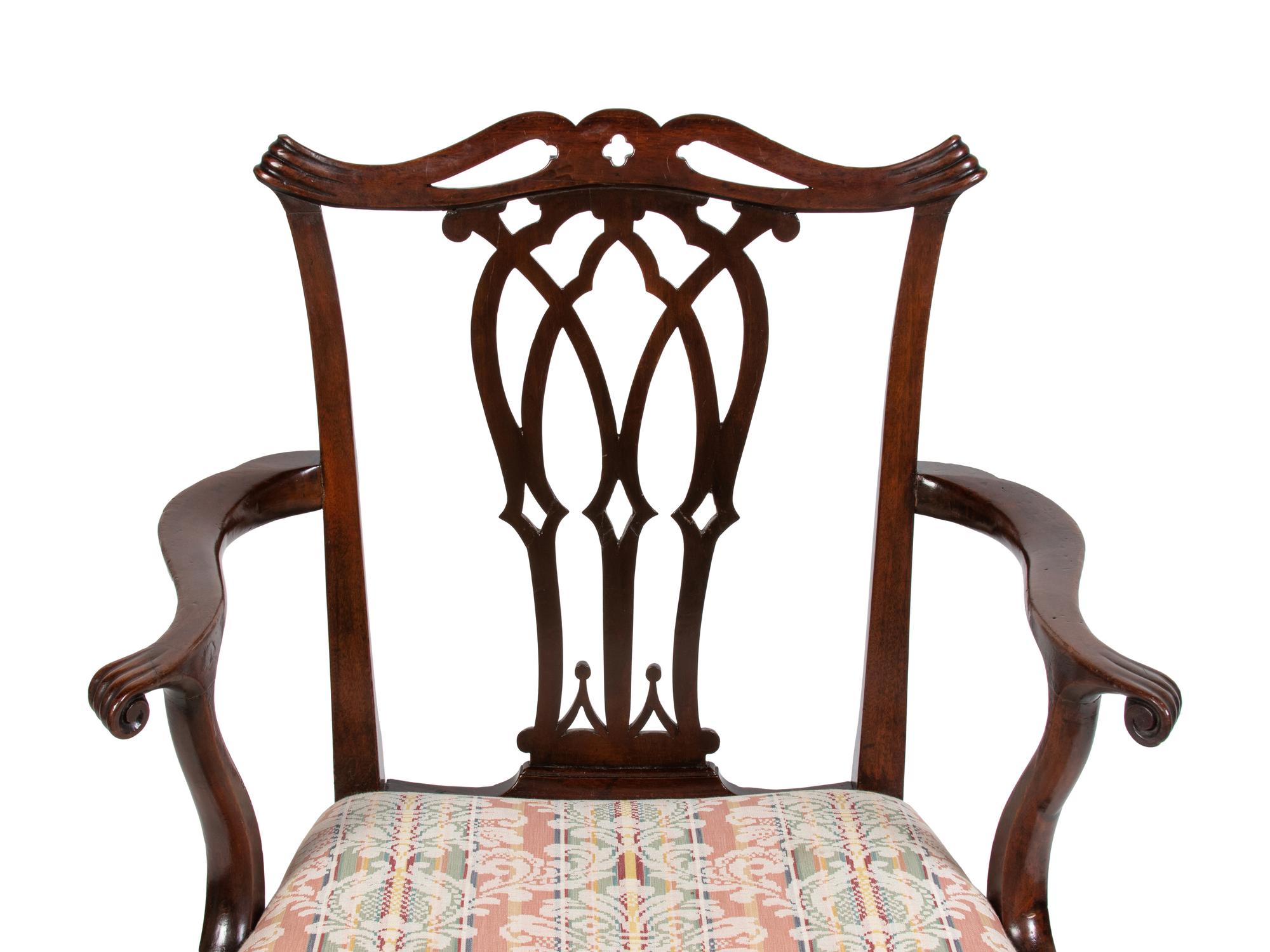 A George III Style Mahogany Armchair