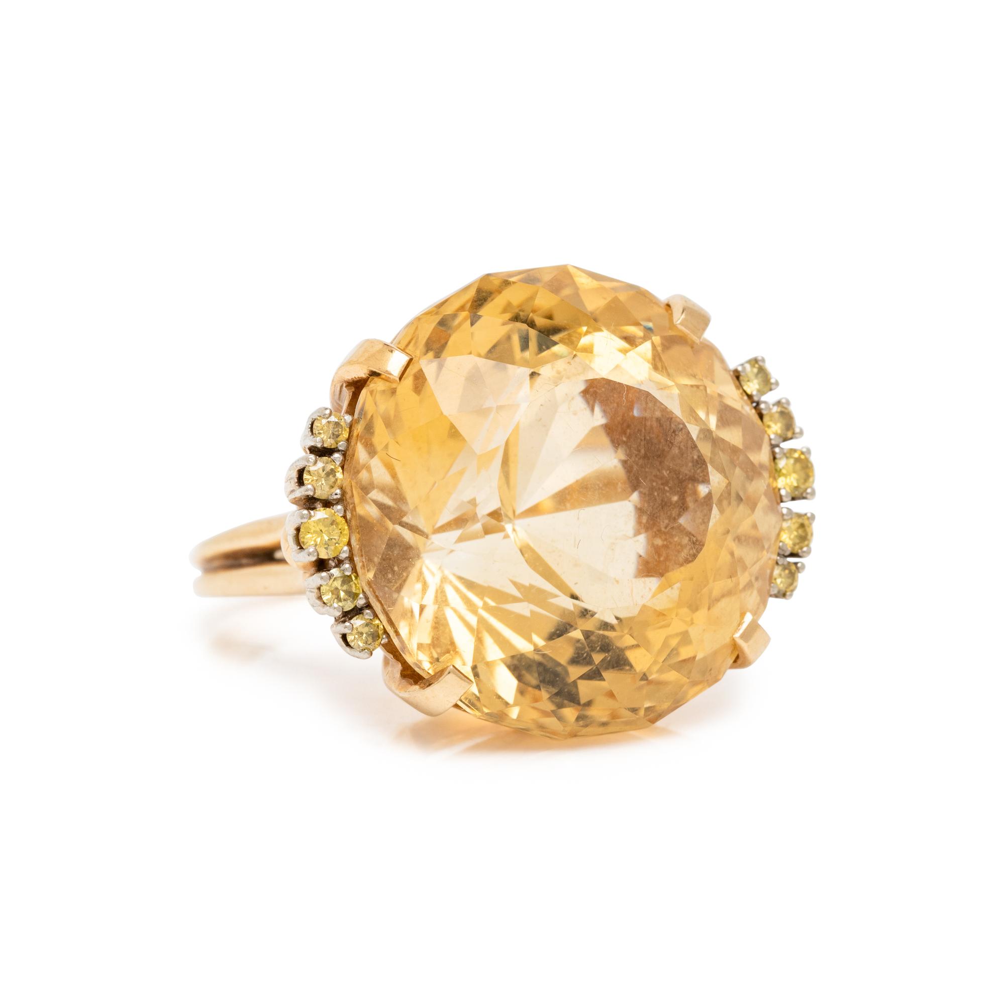 YELLOW GOLD AND CITRINE RING AND FRINGE NECKLACE
