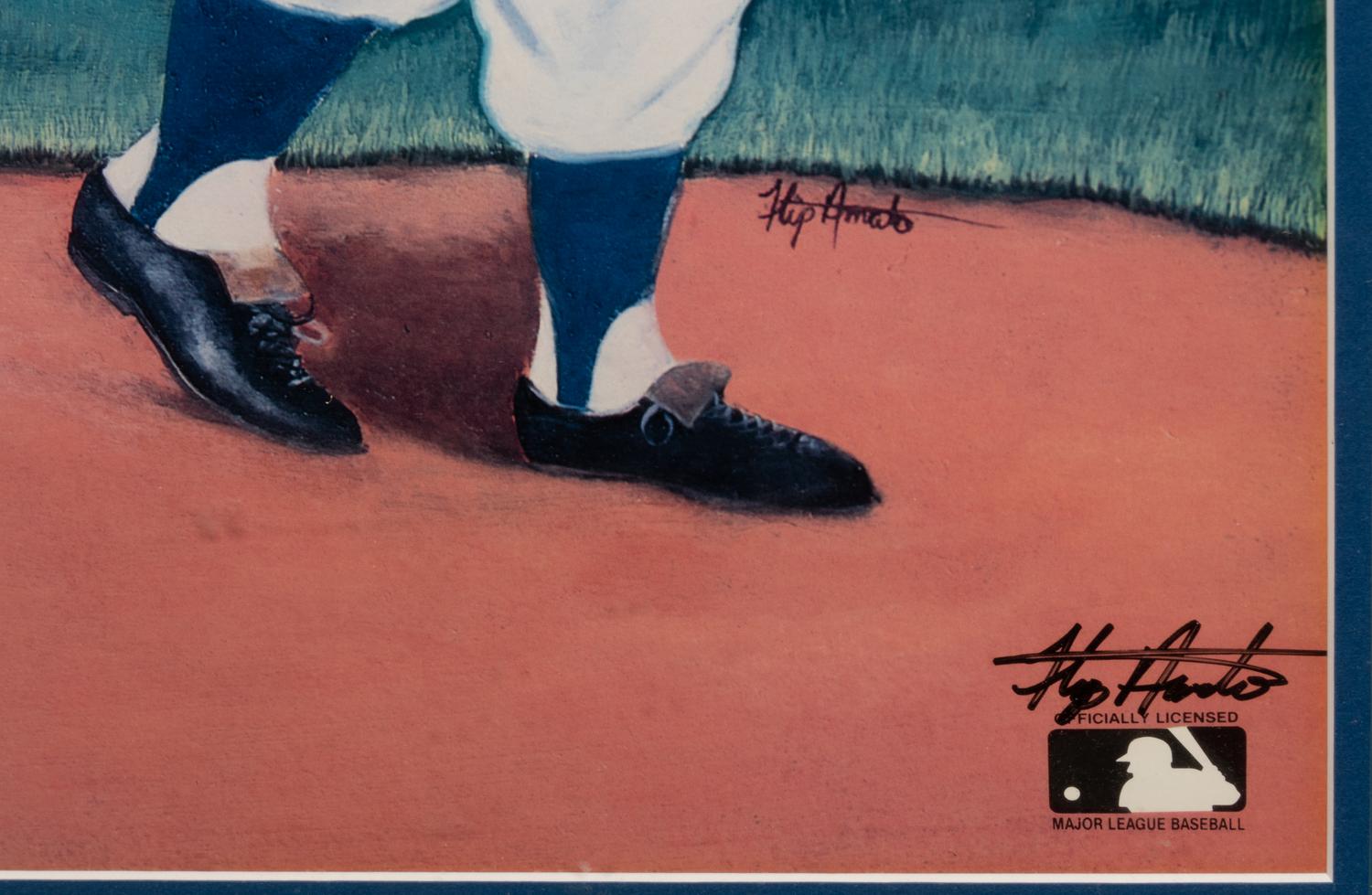 A Willie Mays, Mickey Mantle and Duke Snider Signed Flip Amato Print,