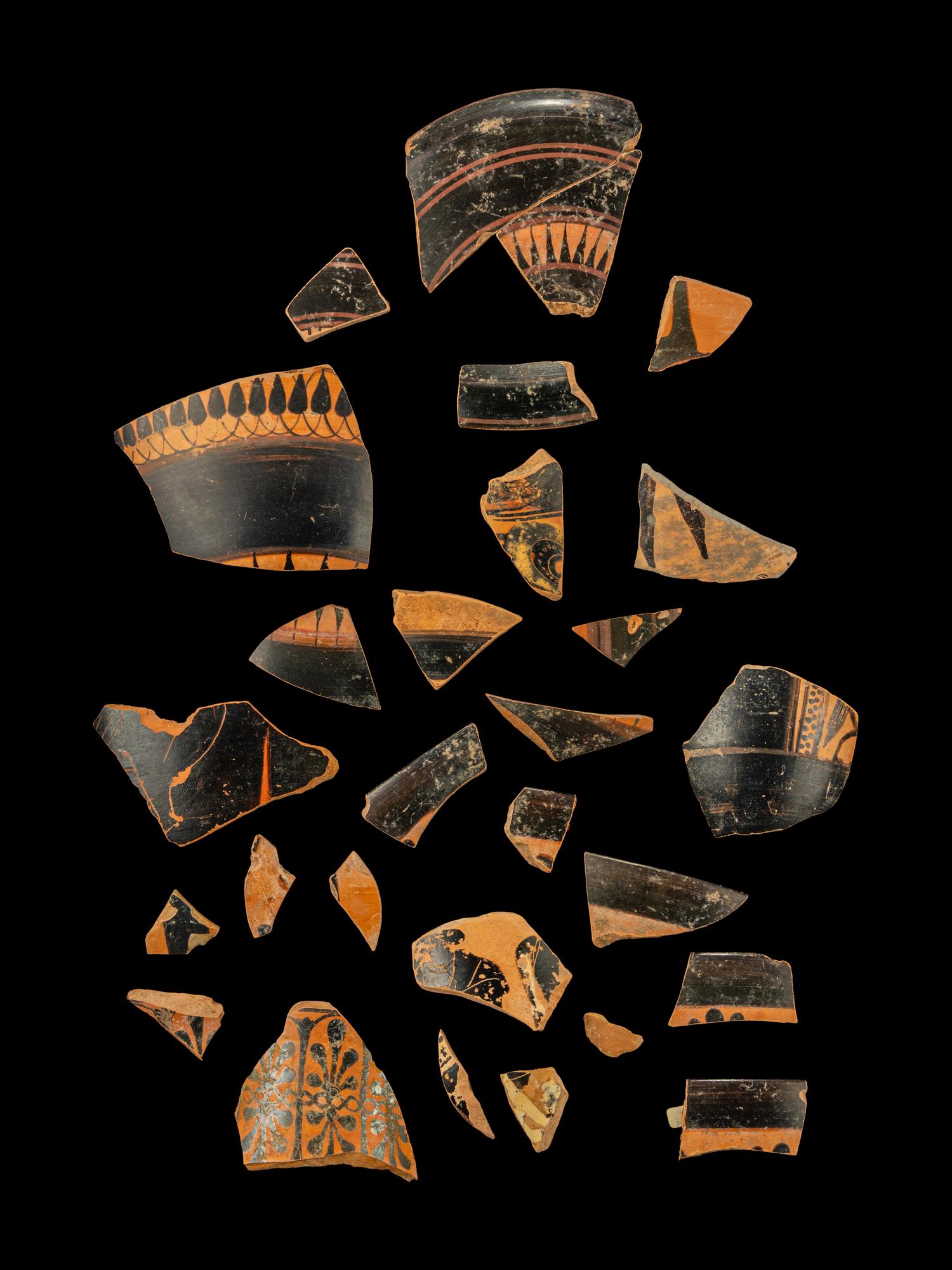 27 Attic Black-Figured Vase Fragments