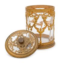 A Continental Bronze Mounted Glass Humidor