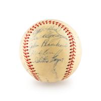A 1958 Chicago White Sox Team Signed Autograph Baseball Including Nellie Fox (Beckett Authentication Services) - 29 Signatures