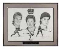 A Large Group of Hockey Hall of Fame Signed Artworks Including Wayne Gretzky and Mario Lemieux