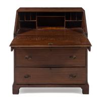 A George III Mahogany Diminutive Slant-Front Bureau Height 40 x width 36 x depth 19 1/2 inches. — 19TH CENTURY