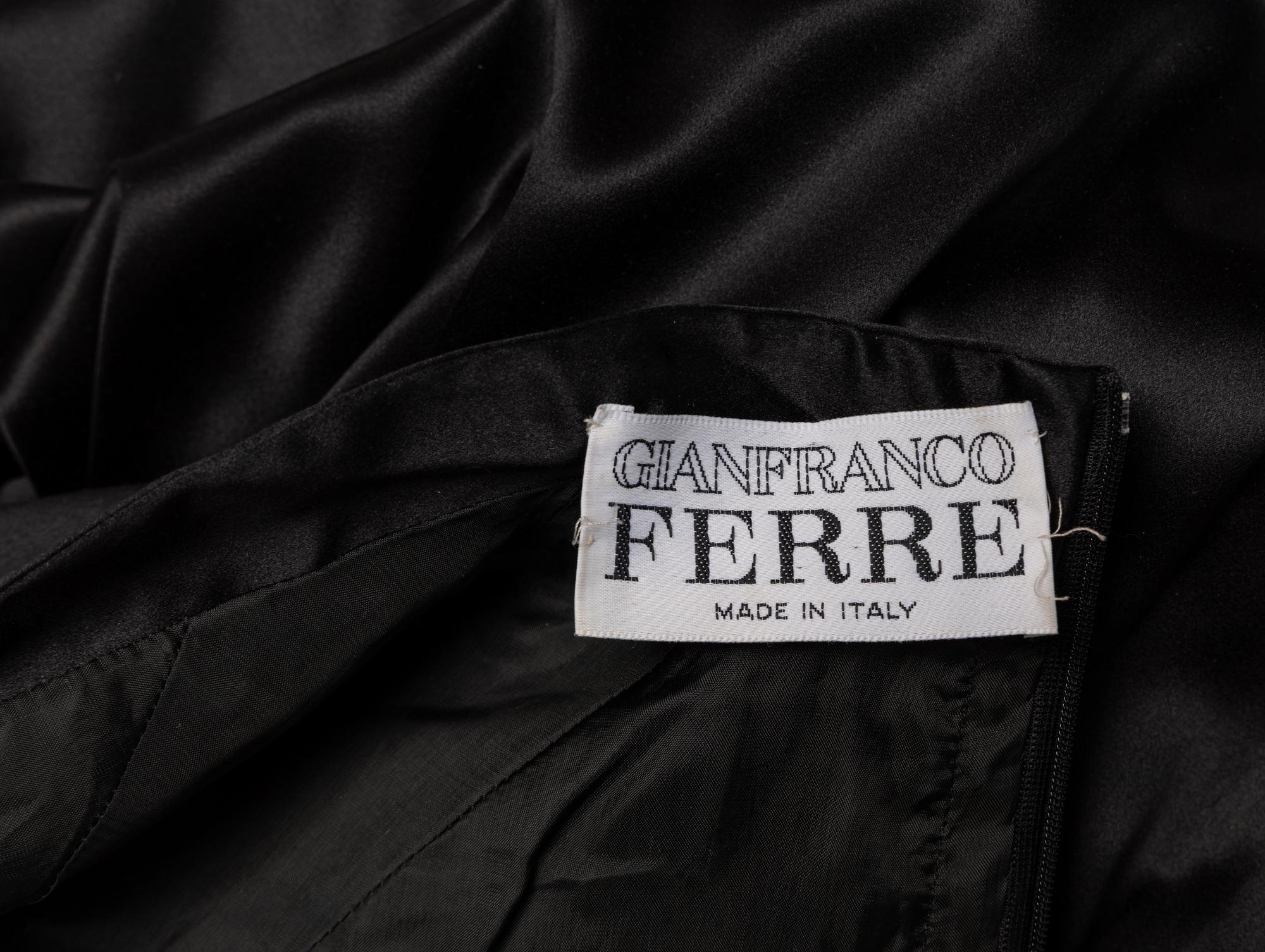 Gianfranco Ferré, Black Charmeuse Evening Gown