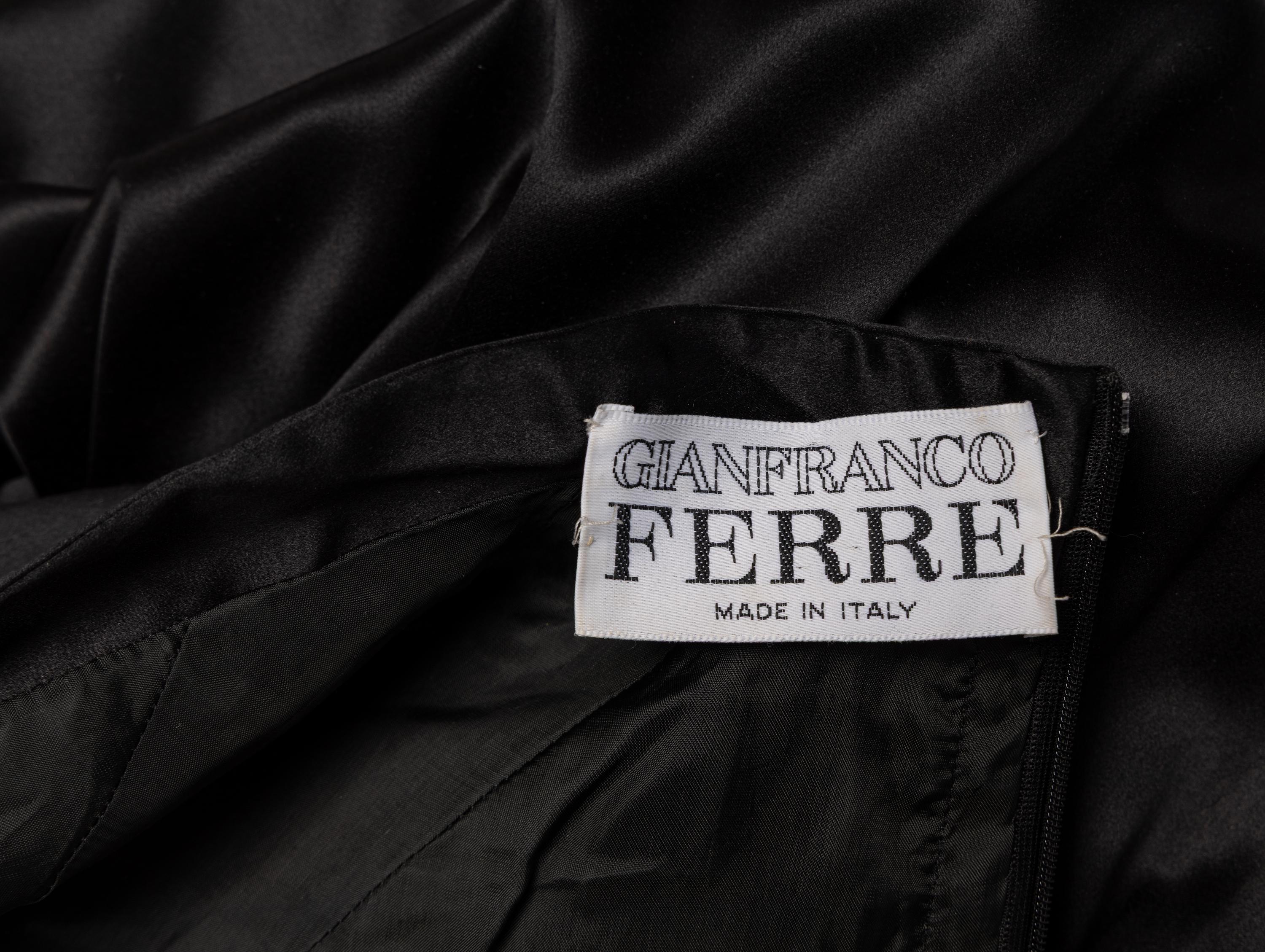 Gianfranco Ferré, Black Charmeuse Evening Gown