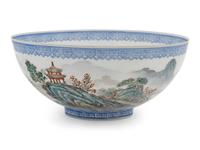 A Chinese Famille Rose Eggshell Plastic Bowl