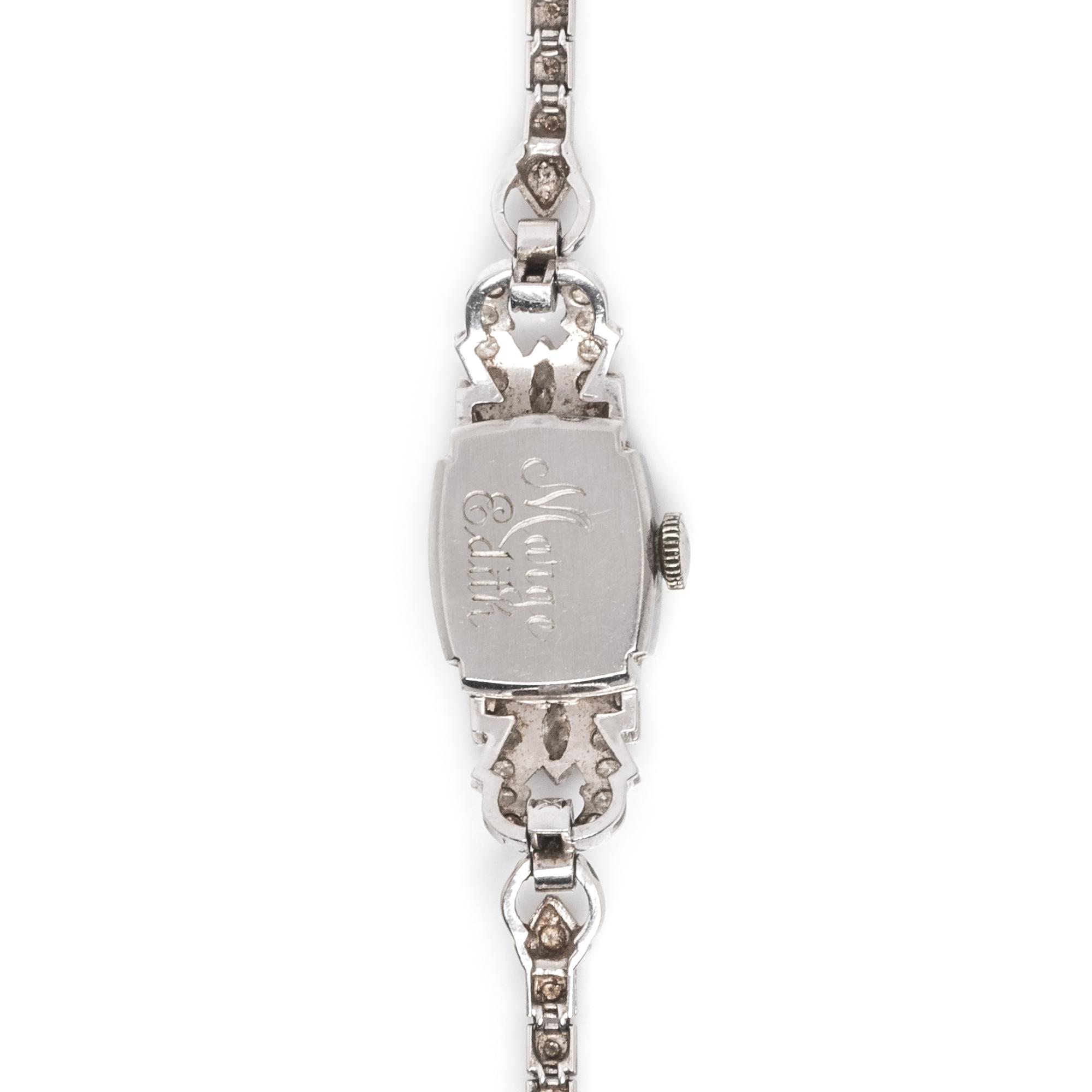 HAMILTON, PLATINUM, 14K WHITE GOLD AND DIAMOND WRISTWATCH
