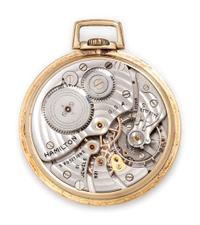 Hamilton, 14K Yellow Gold Open Face Pocket Watch, Circa 1946