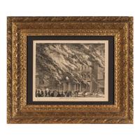 [Chicago Fire]. A group of 10 prints and 2 paintings, showing views of Chicago before and after the Great Fire, including: