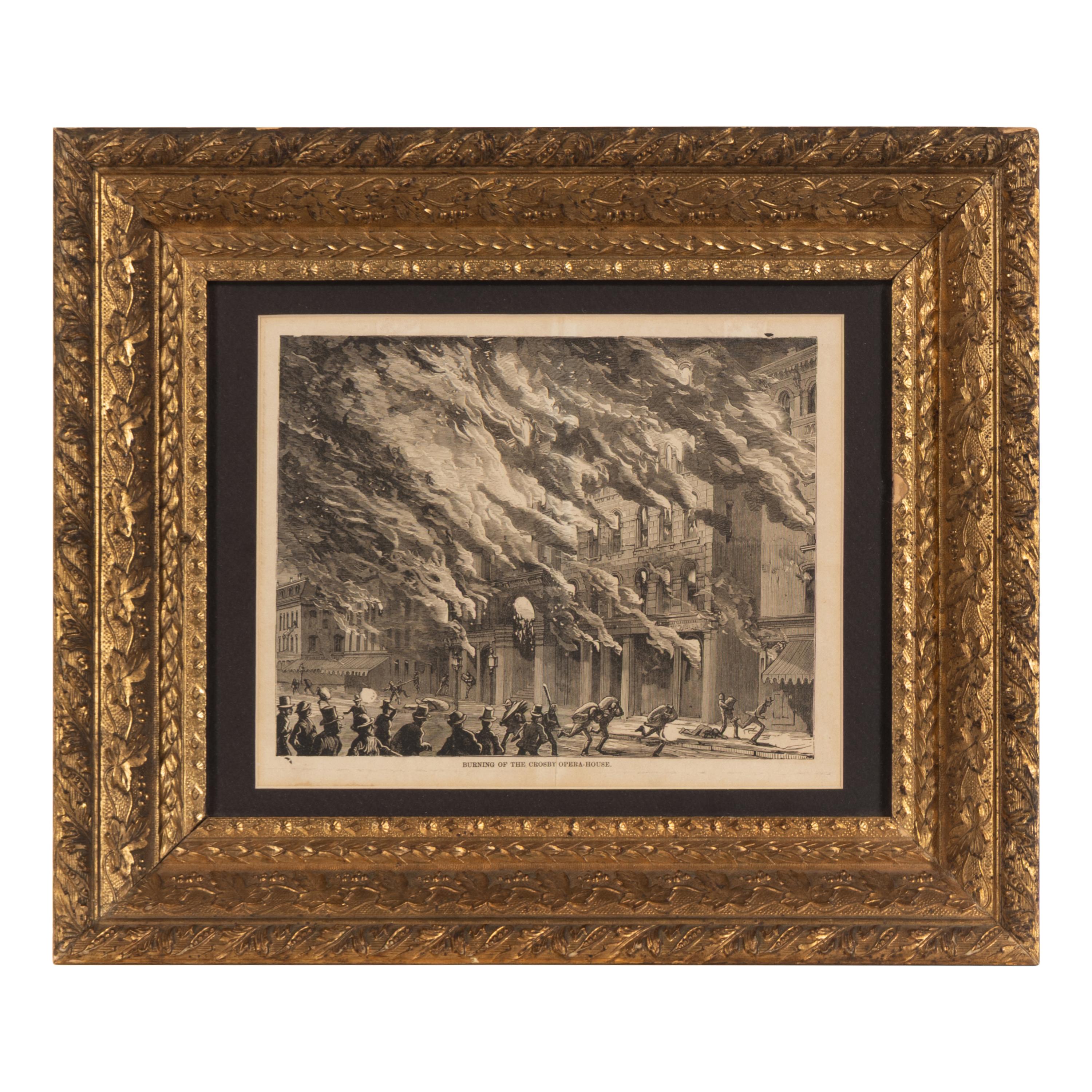 [Chicago Fire]. A group of 10 prints and 2 paintings, showing views of Chicago before and after the Great Fire, including: