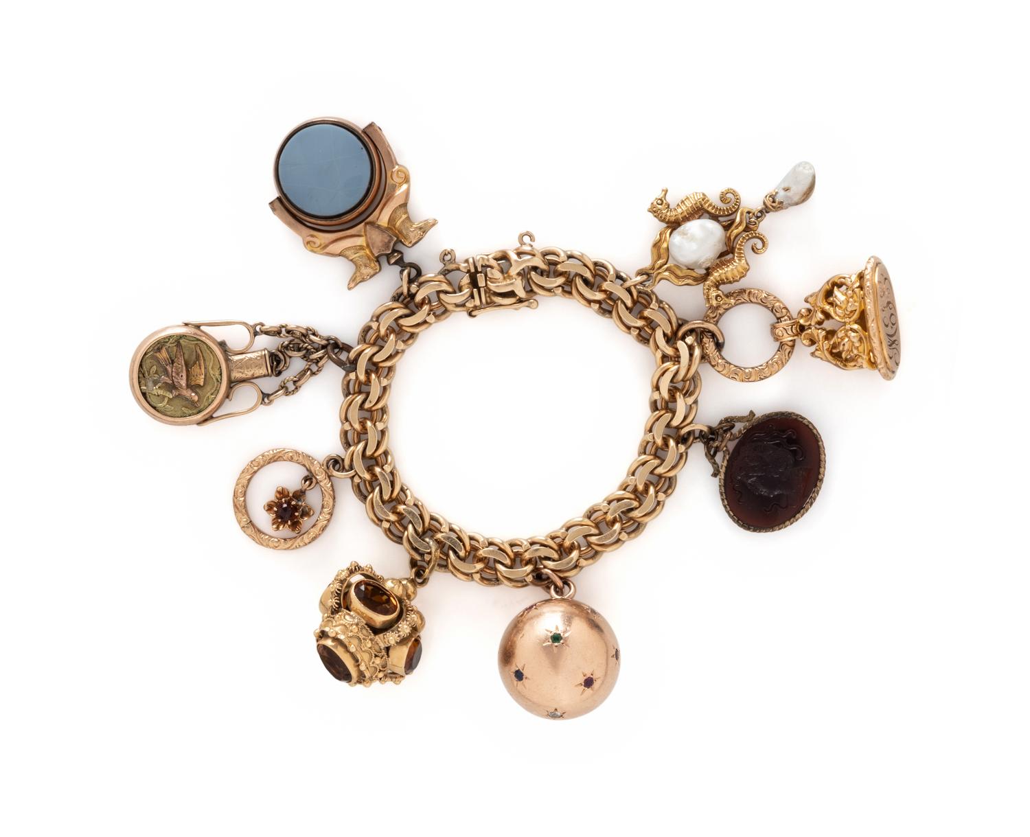 YELLOW GOLD CHARM BRACELET