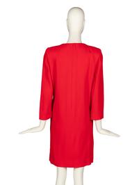 Pierre Cardin Haute Couture Red Dress with Vinyl Accents