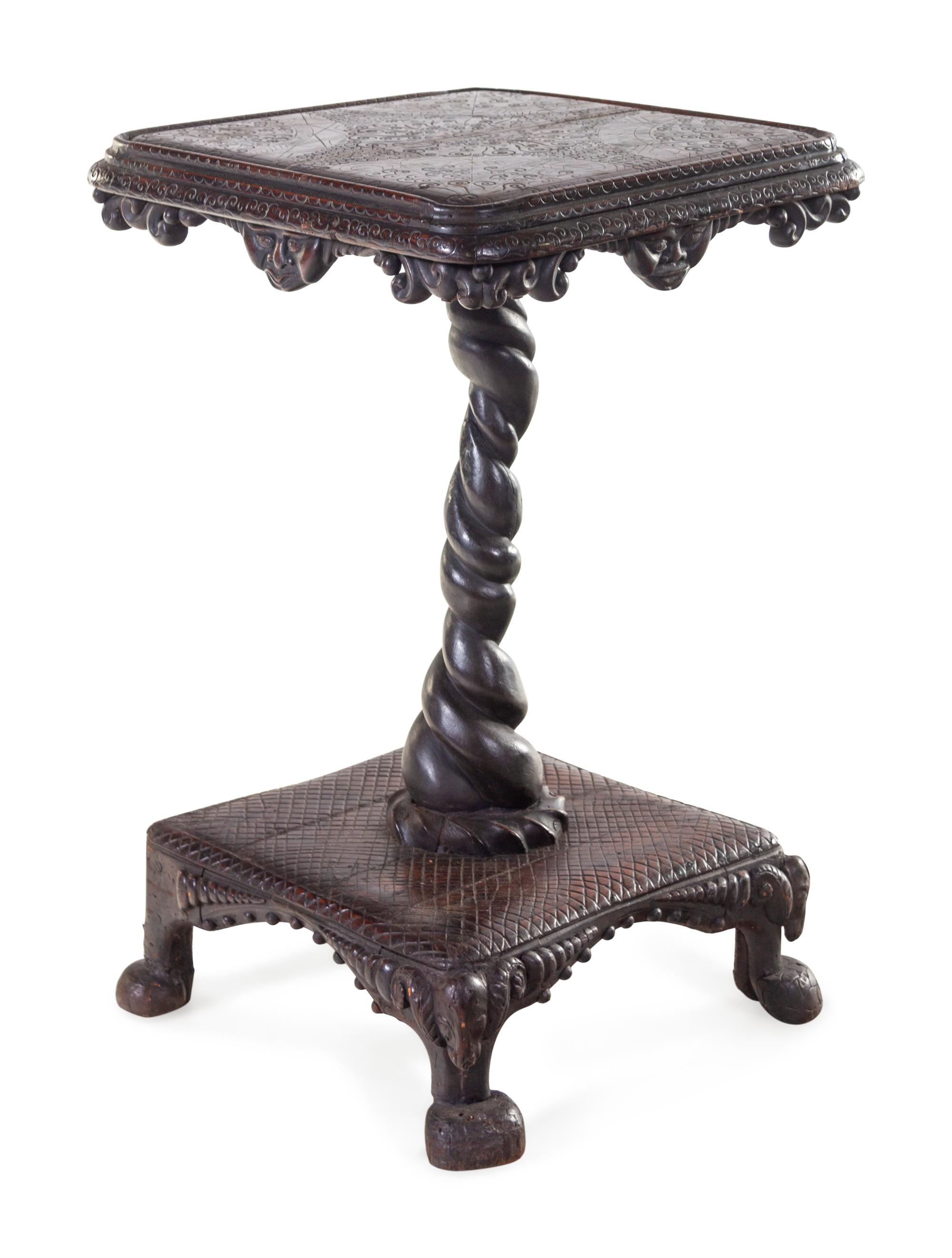 A German Carved Mahogany Pedestal Table