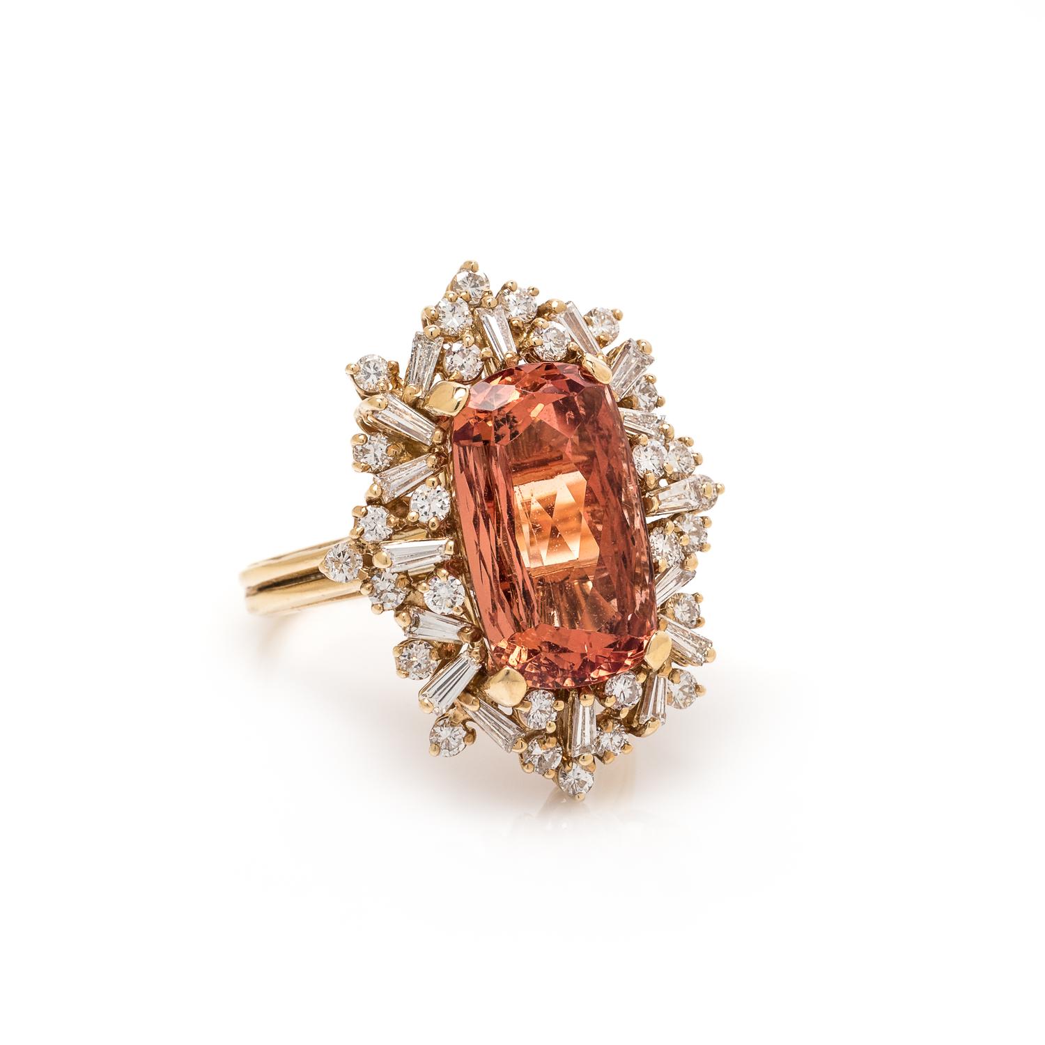 TOPAZ AND DIAMOND RING