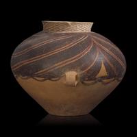 A Chinese Neolithic Painted Pottery Jar, Gansu Province, Majiayao Culture, Banshan Phase, 3rd Millennium B.C.E. — 馬家窯文化半坡類型 彩陶雙耳罐
