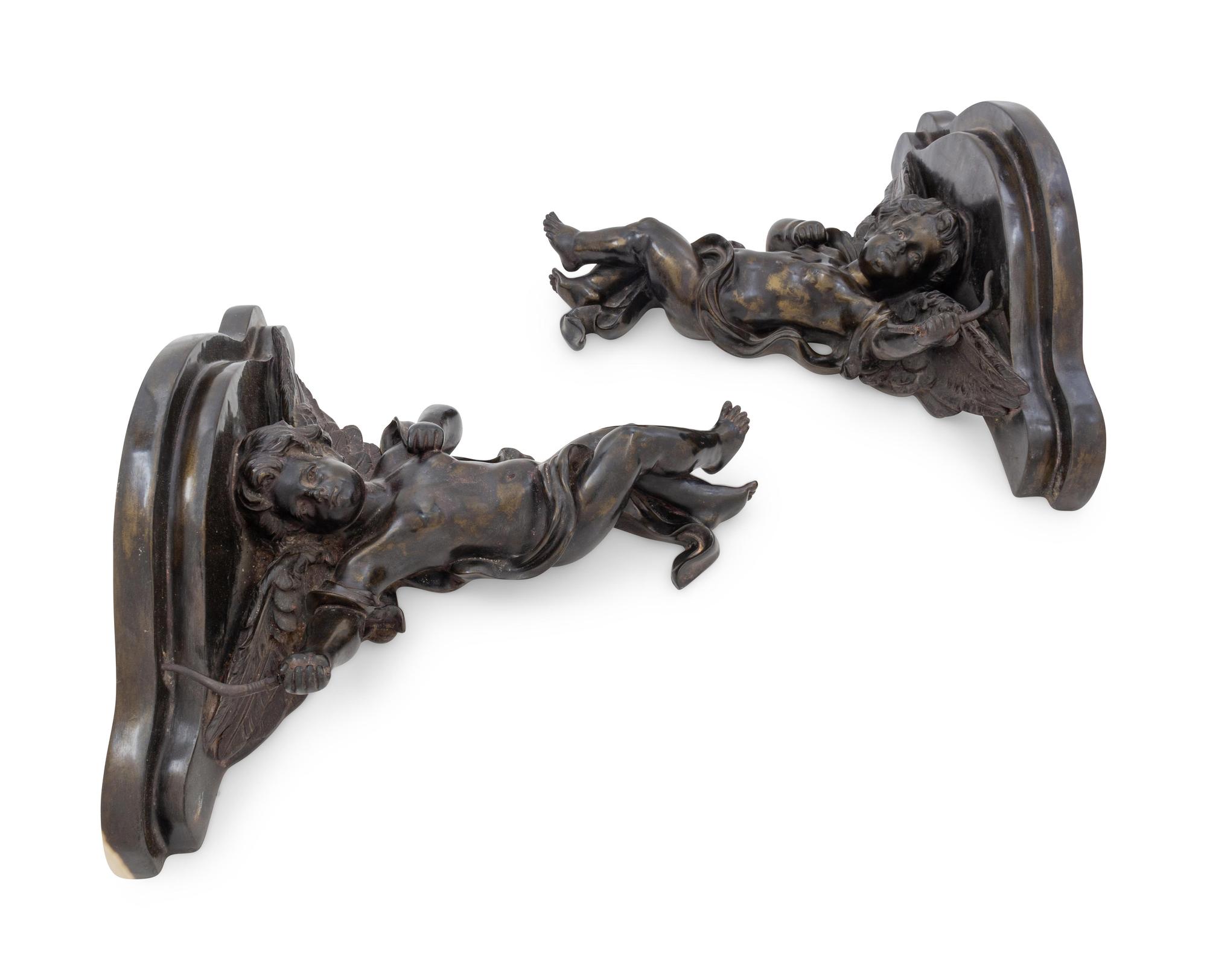 A Pair of Carved Wood Brackets
