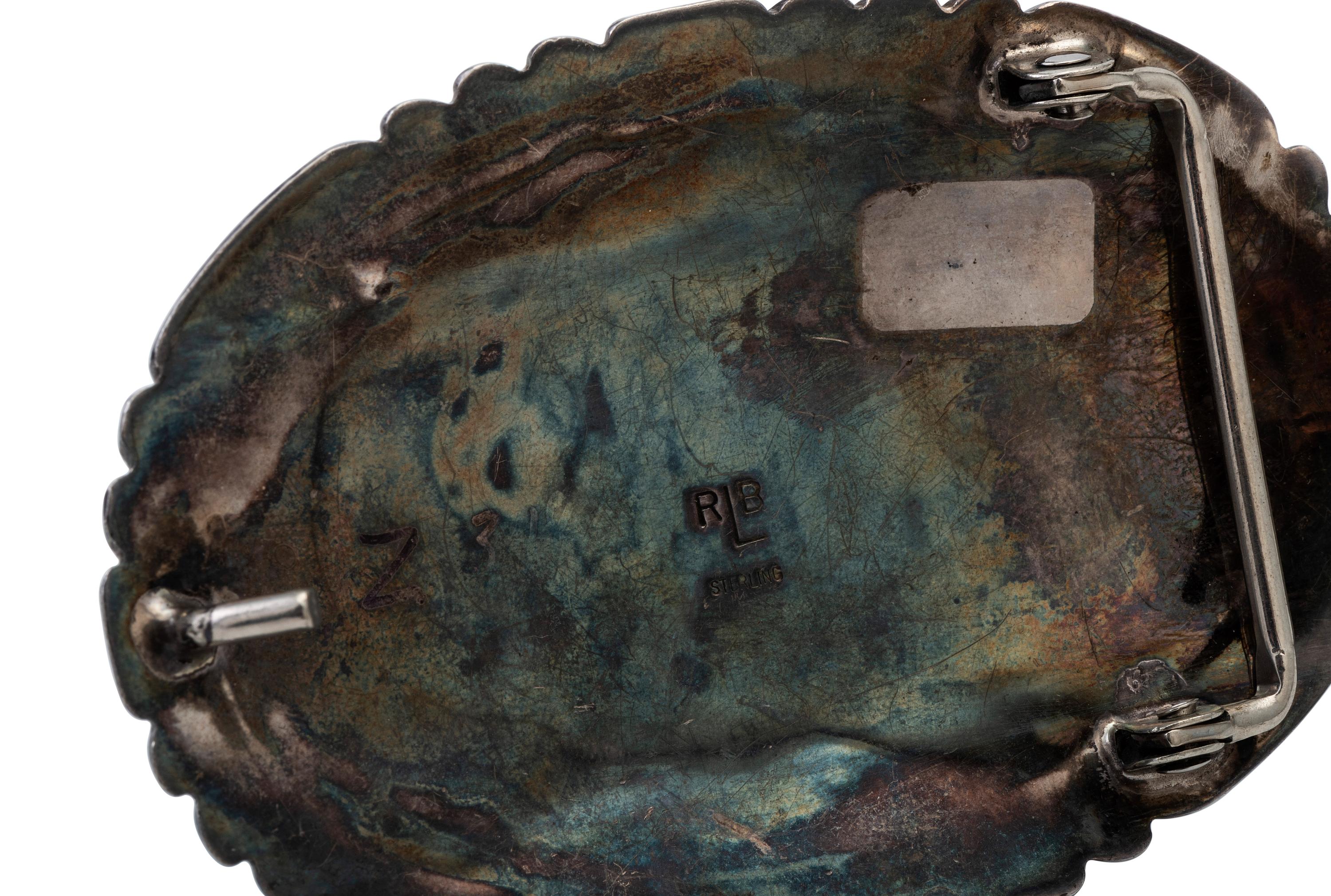 Navajo Silver and Turquoise Nugget Belt Buckles
