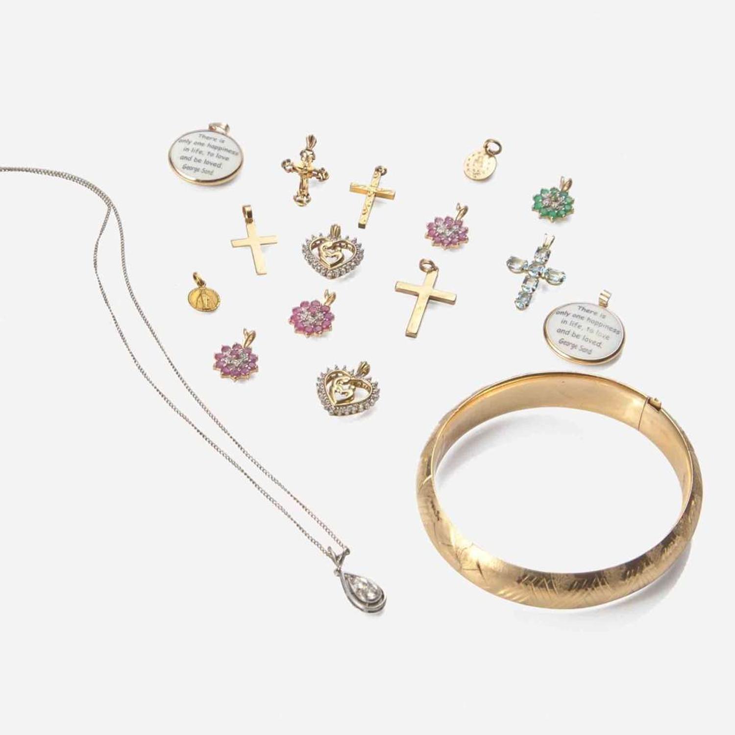 A Collection of 10K Gold Jewelry