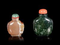 Two Chinese Hardstone Snuff Bottles