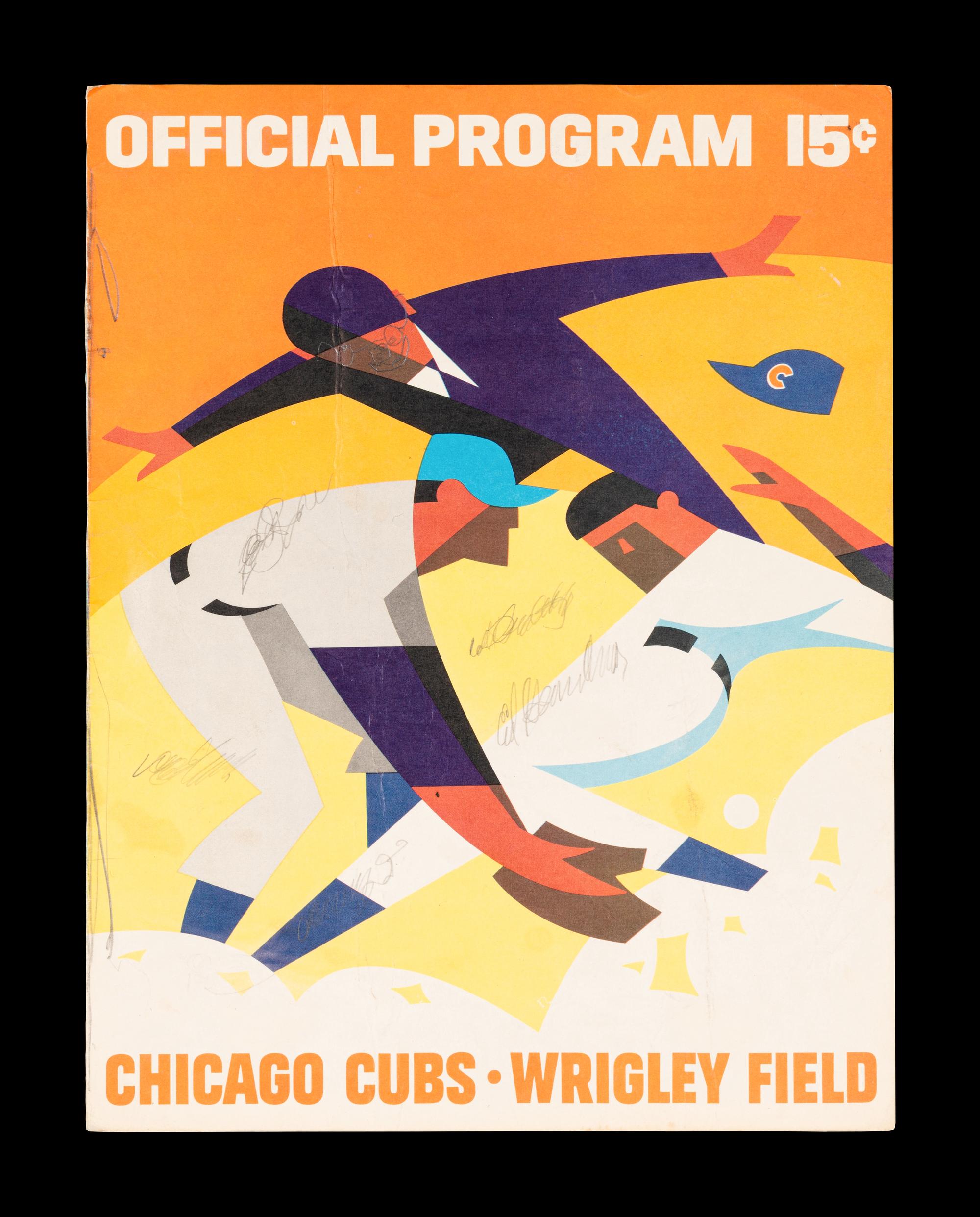 A Group of 12 1960s-70s Chicago Cubs Wrigley Field Signed Autograph Scorecards (Including Ernie Banks, Billy Williams, Fergie Jenkins and Ron Santo)