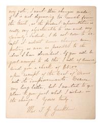 [CIVIL WAR]. 4-page letter from Mary Anna Morrison Jackson, second wife and widow of General Thomas J. "Stonewall" Jackson, regarding a copy of the Morrison coat of arms. Charlotte, NC. 30 October 1912.