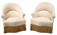 A Pair of Directoire Style Bergeres Height 31 x width 30 x depth 19 inches. — 20TH CENTURY