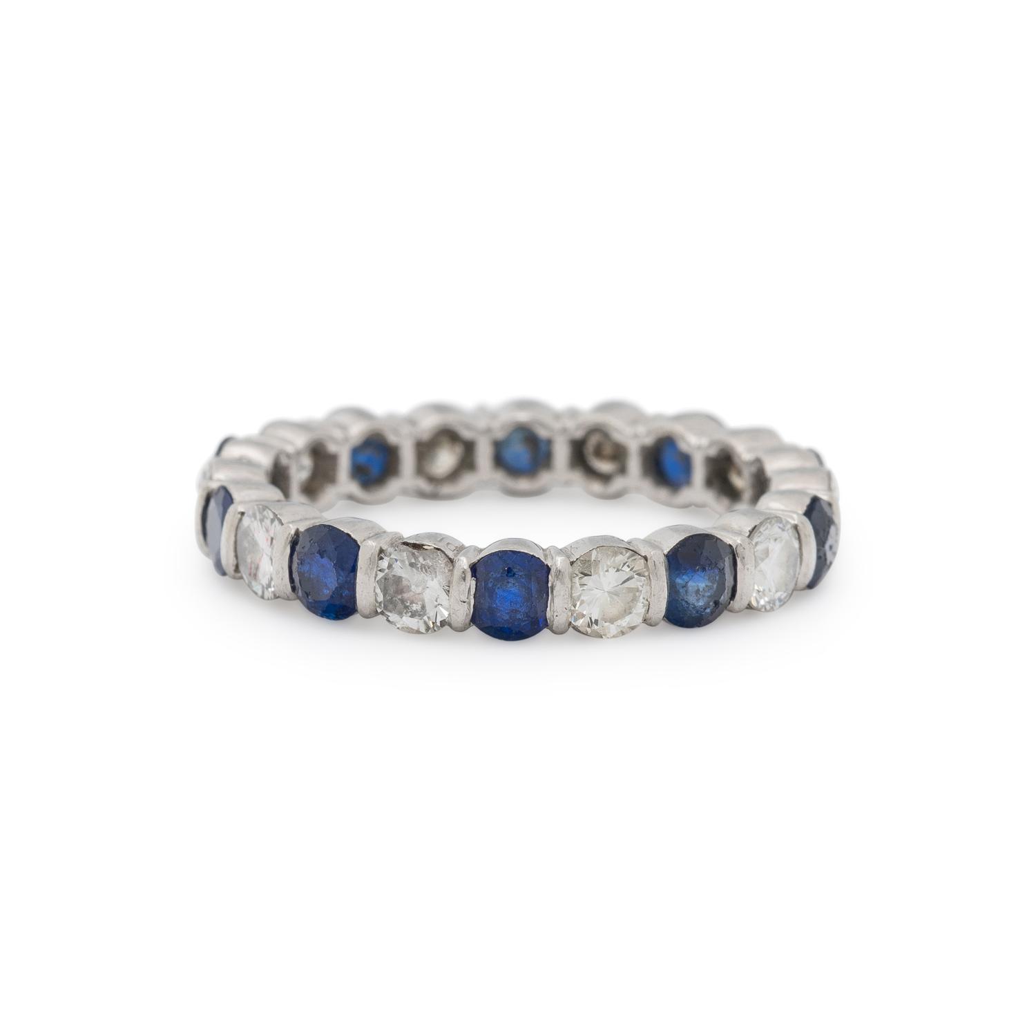 TIFFANY & CO., SAPPHIRE AND DIAMOND ETERNITY BAND