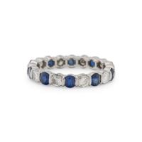 TIFFANY & CO., SAPPHIRE AND DIAMOND ETERNITY BAND